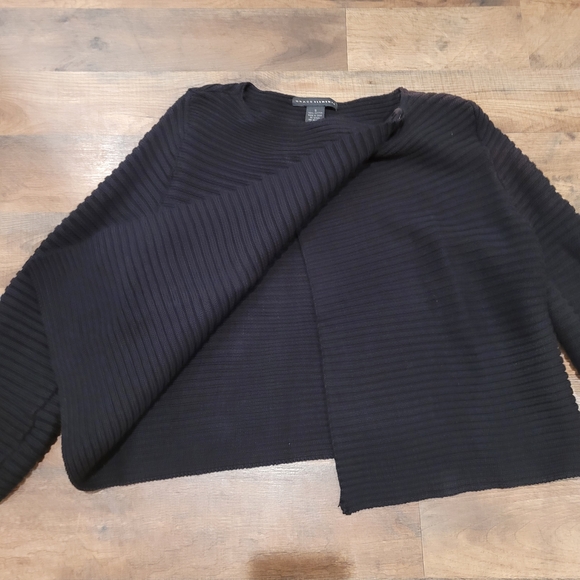 Grace Elements Black Ribbed Cardigan - Picture 2 of 9